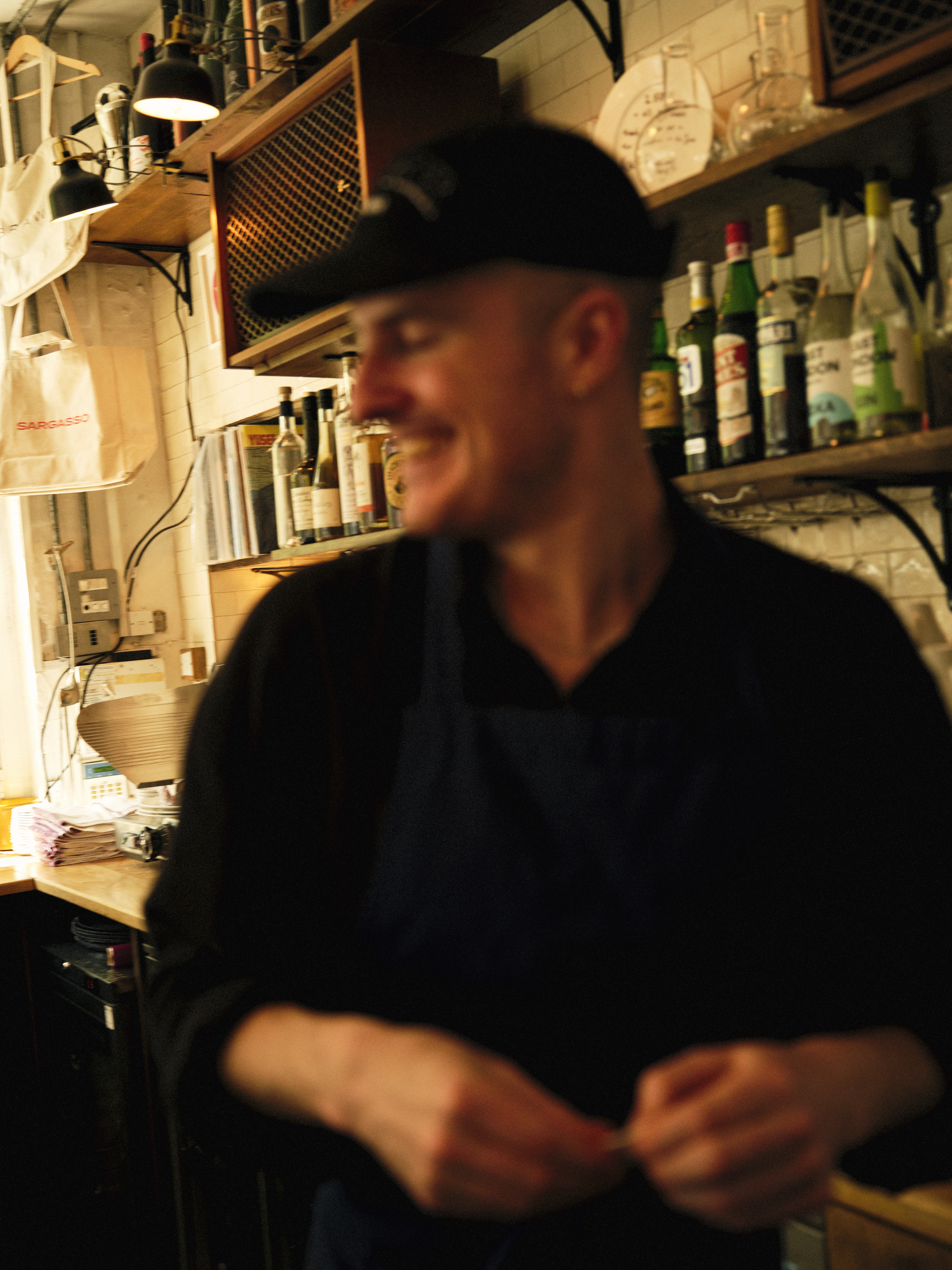 A bartender at work