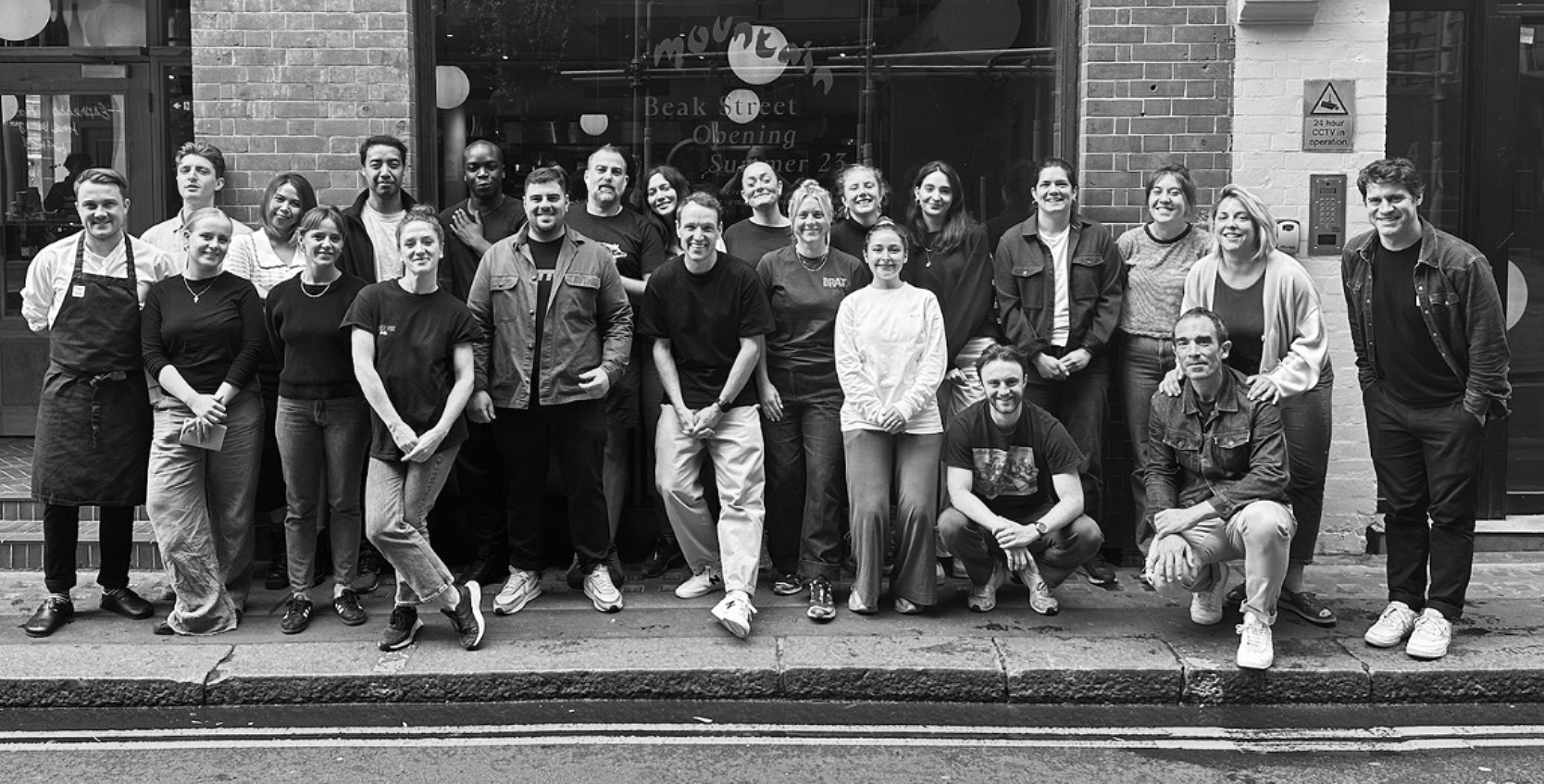 The team outside Mountain on Beak Street, Soho